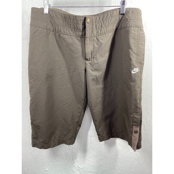 NIKE WOMENS LARGE BROWN BOAD SHORTS CHINO INSEAM 14 - Picture 1 of 3